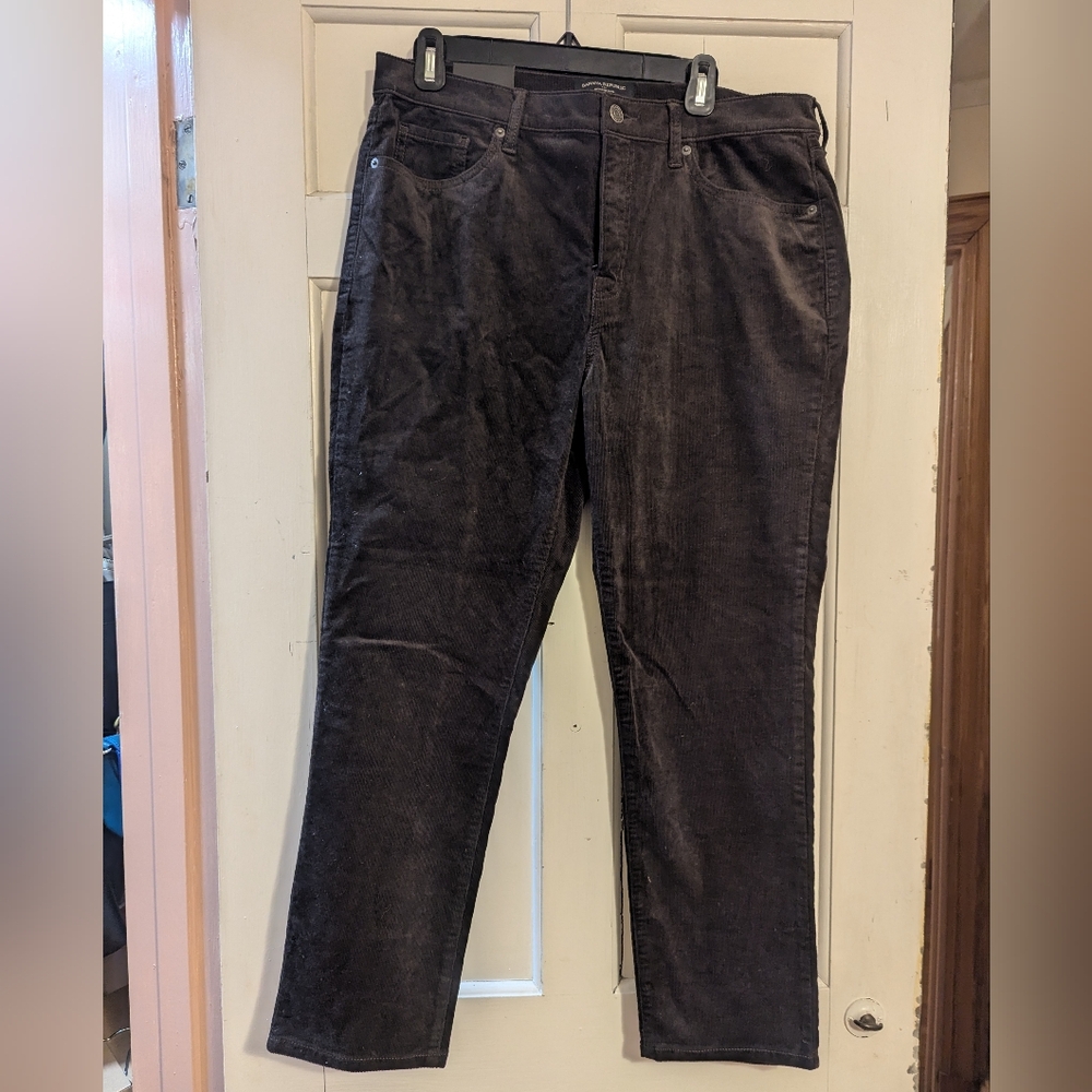 NWT Banana Republic High Rise Slim Fit Courduroy Pants Chocolate Brown Size 14